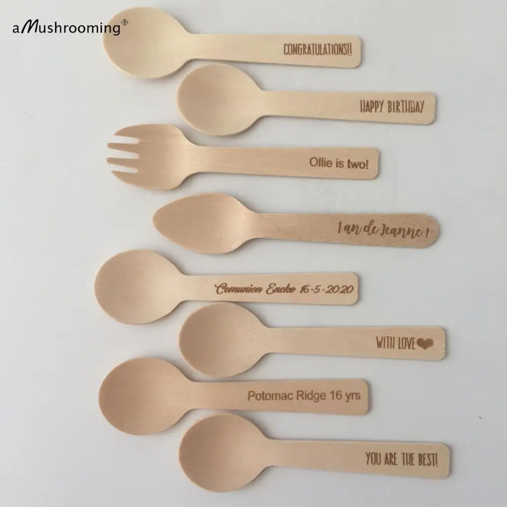 100 персонализированных взрослых день рождения пудинг торт одноразовые ложки