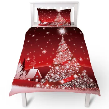 

Merry Christmas Tree Duvet Cover Pillow Case Quilt Cover Set Bedclothes Single Bedding Sets For Bed