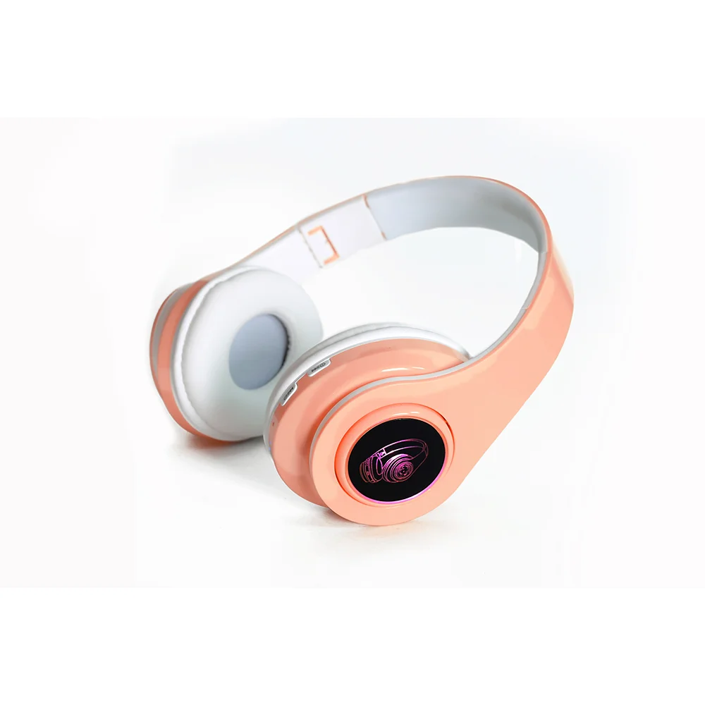 Розовый B39 беспроводные bluetooth-наушники портативные складные с поддержкой tf-карты встроенный FM MP3-плеер светодиодный с красочными дыхательными огнями - Цвет: Розовый
