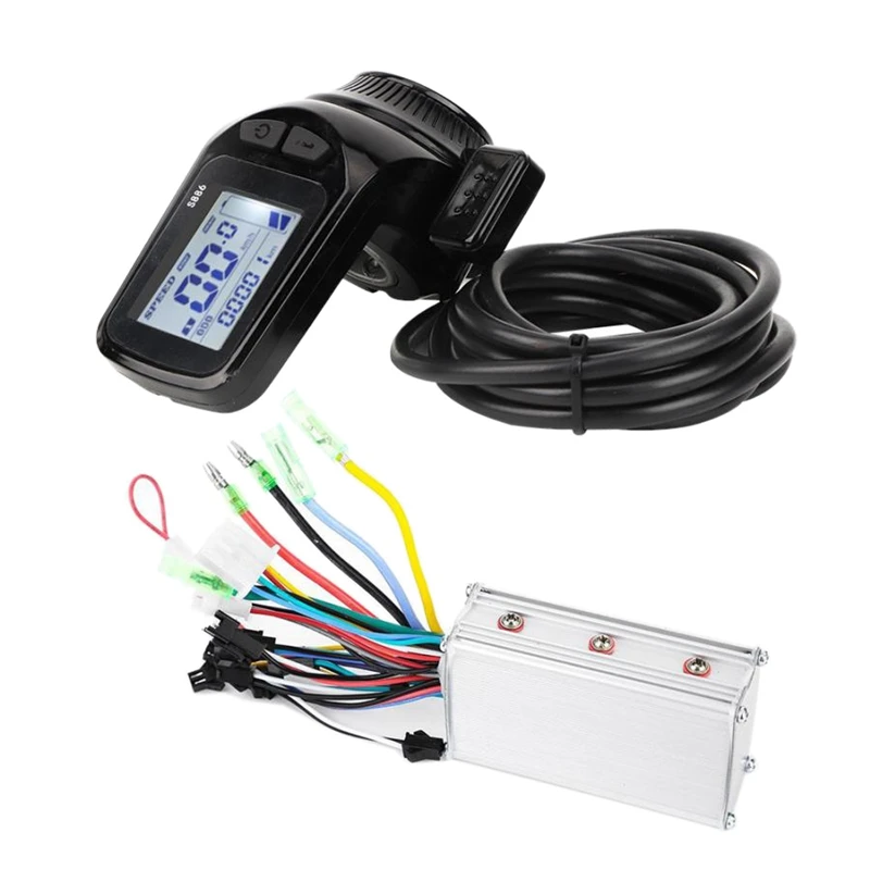 

36V 48V 350W Electric Bicycle Motor Brushless Controller LCD Display Panel Thumb Throttle Scooter Brushless Controller Kit(36V)