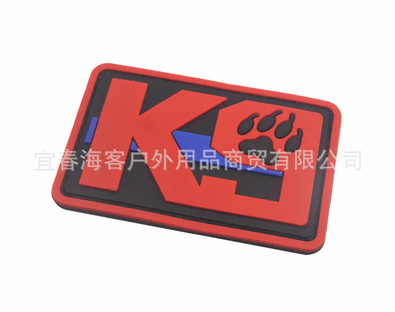 K9 синяя линия услуги собака, ПВХ эмблема на плечо на липучке 4 цвета