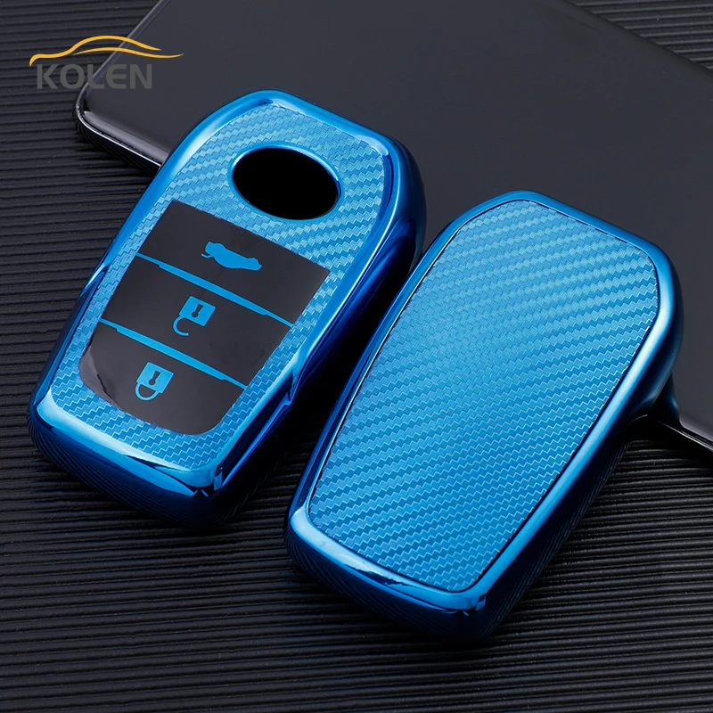 Carbon Fiber TPU Car Smart Key Case Cover For Toyota Corolla Rav4 Auris CHR Camry Crown Land Cruiser 200 Prado Aygo Holder Shell 20 Carbon Fiber TPU Car Smart Key Case Cover For Toyota Corolla Rav4 Auris CHR Camry Crown Land Cruiser 200 Prado Aygo Holder Shell - H6e14f25d145b49f1b93d03b076d7146co