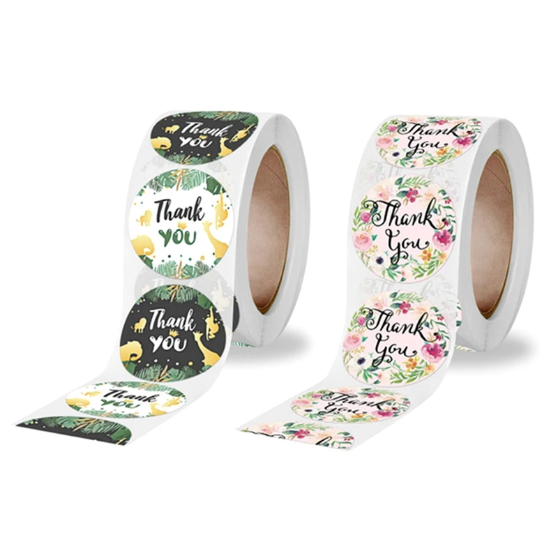 

500pcs Gift Sealing Stickers Thank you Love Design Diary Scrapbooking Stickers Festival Birthday Party Gift Decorations Labels