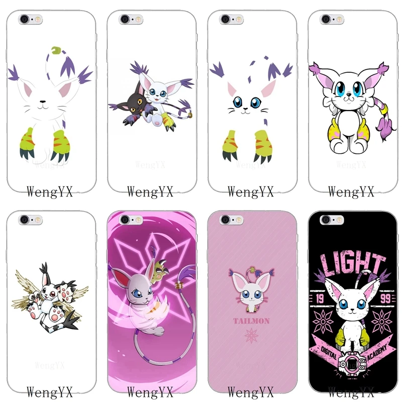 Kawaii Мультфильм digimon Gatomon чехол для iPhone 11 Pro XS Max XR Samsung Galaxy Note 9 10 S10E S10 lite Plus M30|Бамперы|