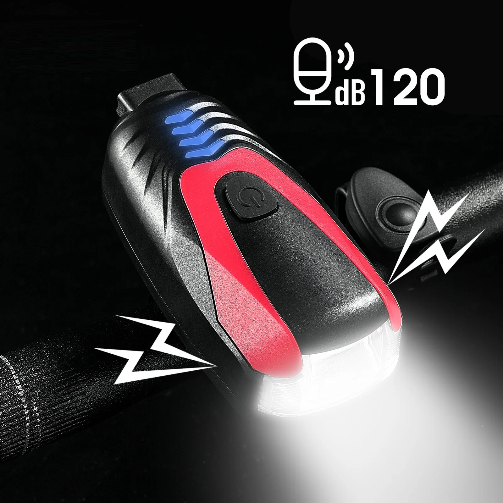 

120 дБ велосипедный роговой светильник, перезаряжаемый через Usb, MTB дорожный велосипедный светильник, водонепроницаемый светодиодный велосипедный передний фонарь, задний светильник, аксессуары