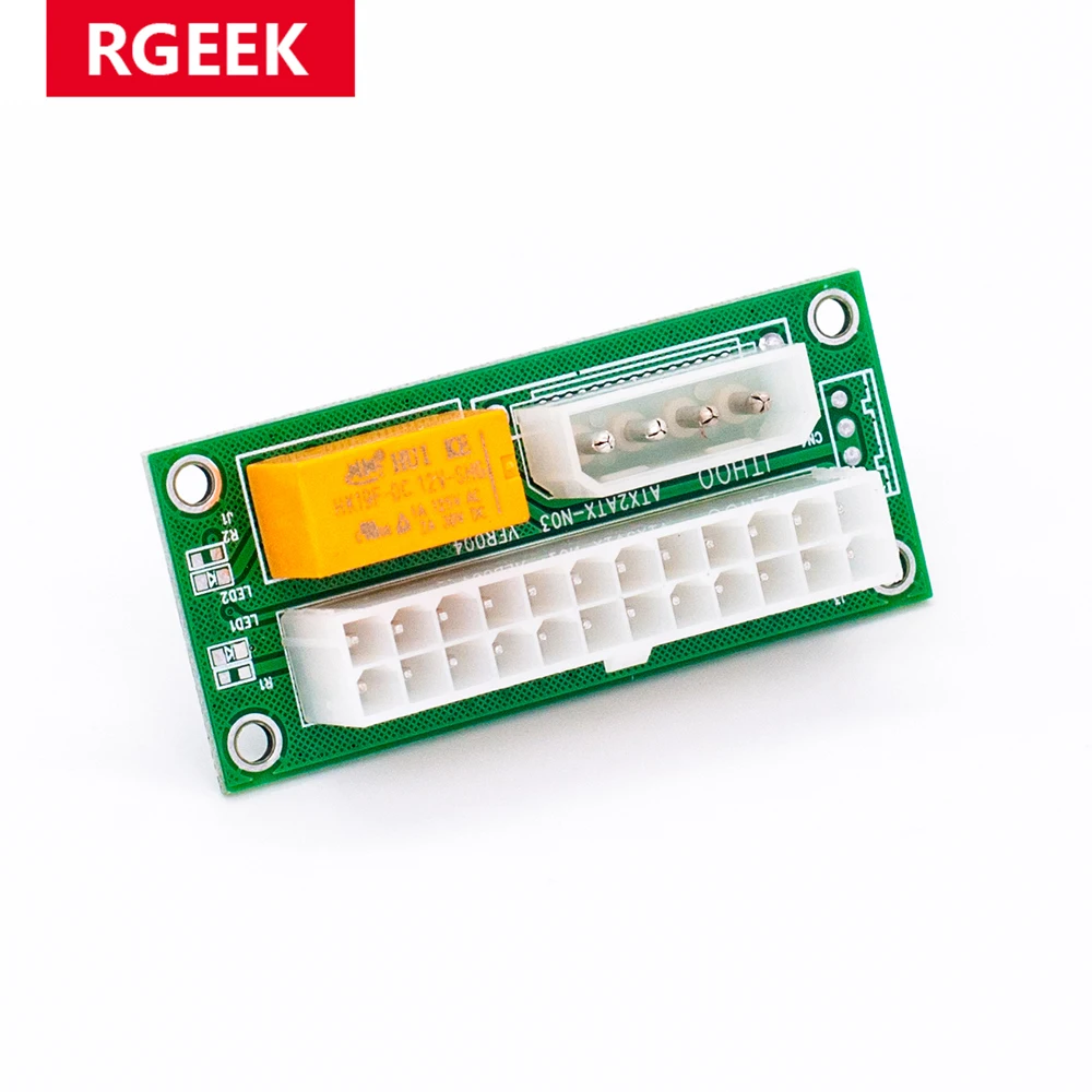 RGeek двойной PSU адаптер источник питания Синхронизация Add2psu ATX 24 контакта до 4