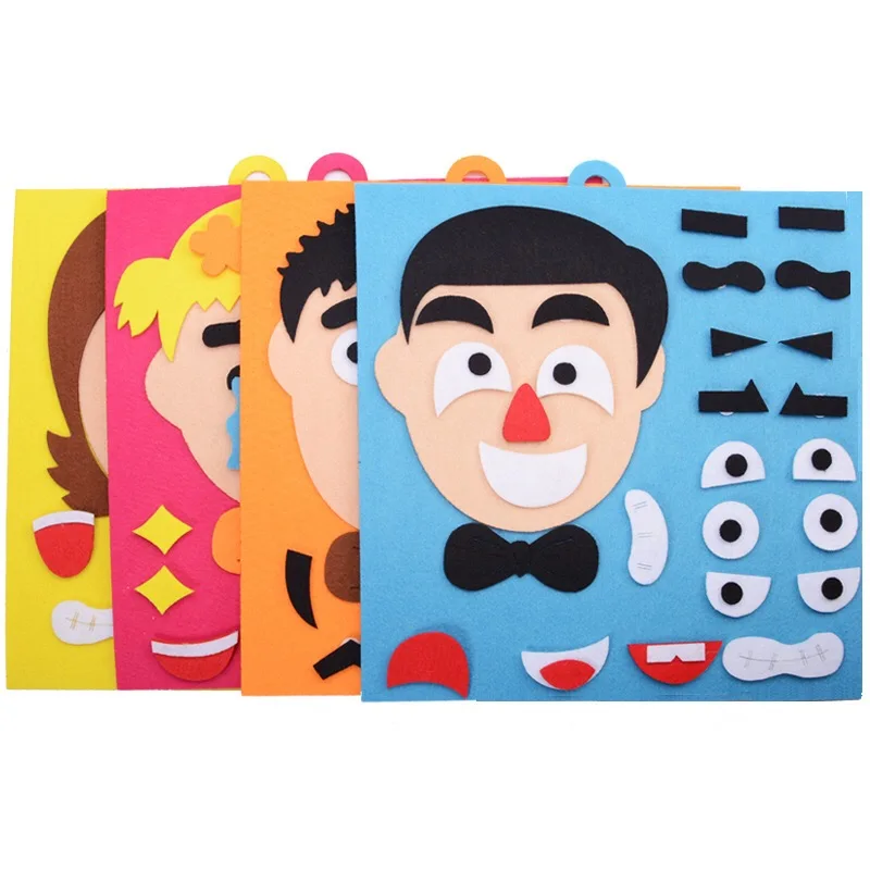 

Non-Woven Five Sense Organs DIY Assembling Puzzle Jigsaw Children Training Tools