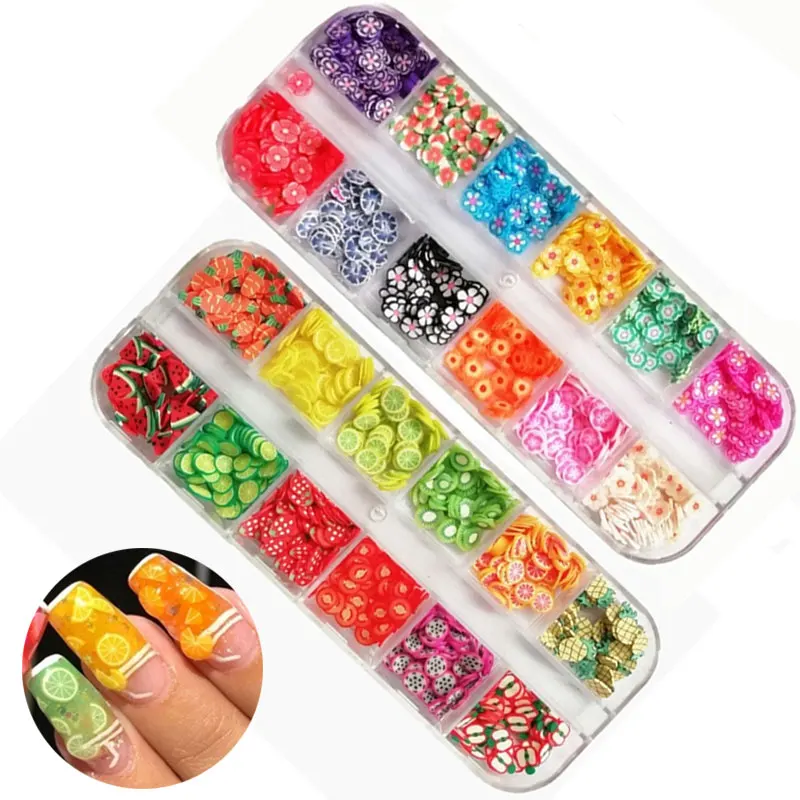 

Mixed Styles 3D Fruit Slices Sticker Colorful Nail Sparkl Lovely Watermelon Sticker Manicure Design Lemon Nail Art Sliders Tools