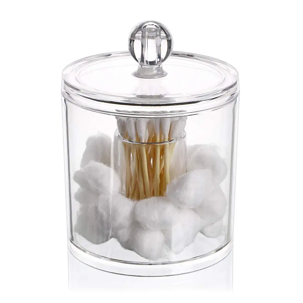Cotton Ball Swab Organizer Makeup Cotton Bathroom Storage Canister Jar For Cotton Rounds Holder With Lid Aliexpress Home Garden