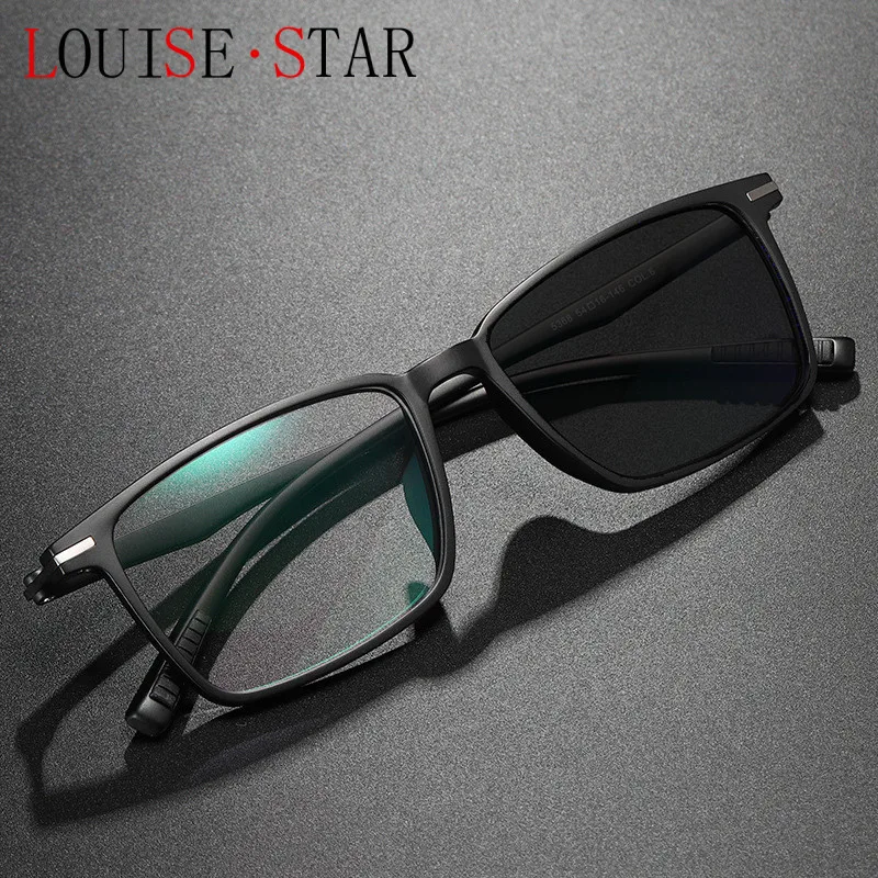 

Photochromic TR Sunglasses Reading Glasses Men's Glasses Fashion Finished Business Flat Lens Smart Gray Reading Mirror New