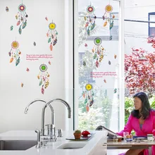 Sk7021 ветер колокольчик перо спальня гостиная вход Ванная Дверь Шкаф ТВ фон украшения настенные наклейки Фреска