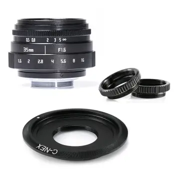 

Mini 35mm f/1.6 APS-C CCTV Lens+adapter ring+2 Macro Ring for SONY NEX Mirroless Camera A5300/A6000/A6300/A7/A7II/A9