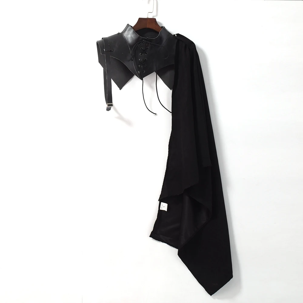 Unisex Vintage Medieval Hooded One Shoulder Cloak Cape for Cosplay image 5
