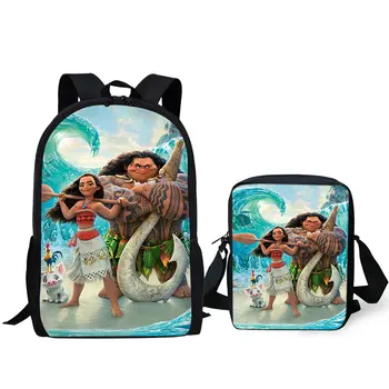 

Fashion Kids Backpack Moana Princess Vaiana School Book Bags Cartoon Toddler 2PC Set Backpack/Messenger Bags