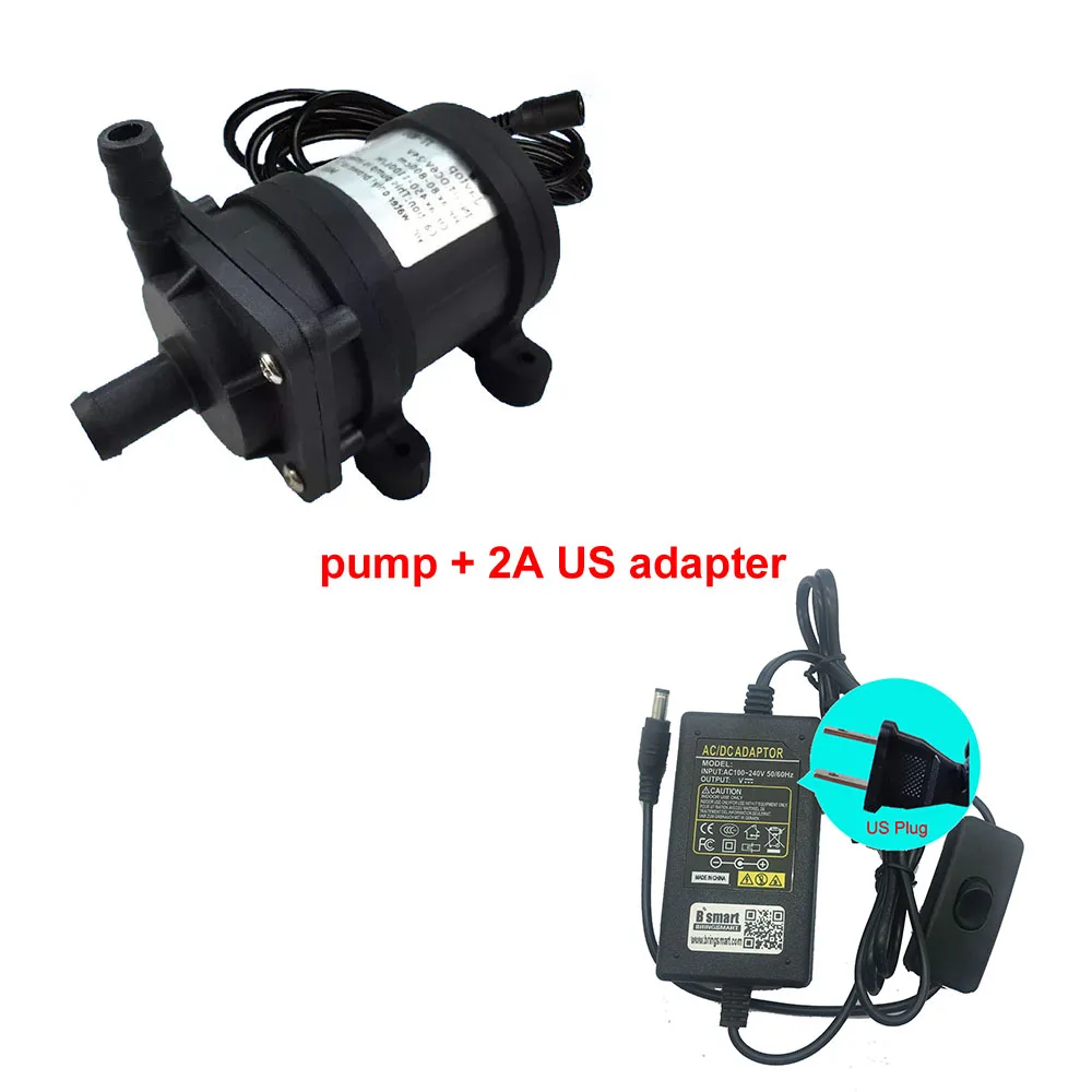 12V 24V 300-650L/ч 4,2-9 м водяной насос постоянного тока мини усилитель бесщеточный центробежный погружной насос фонтана SR800EX - Напряжение: Pump n 2a US adapter