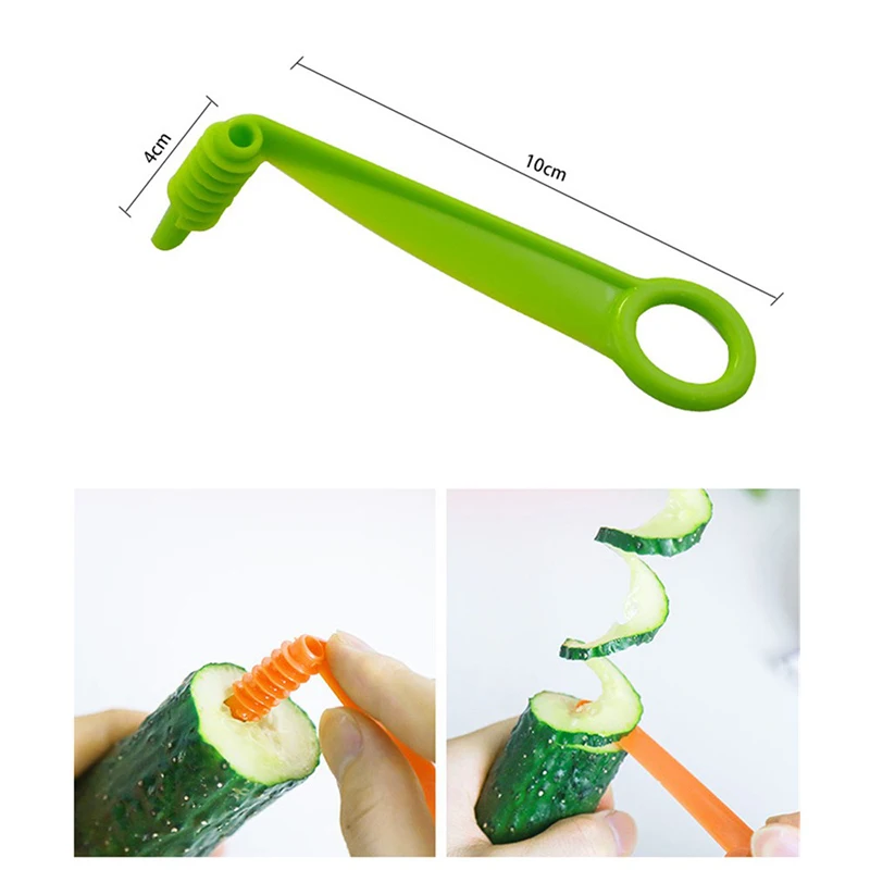 1 шт., спиральная овощерезка с ручными коленями, вращающаяся дробилка для картофеля, креативный кухонный инструмент, овощной спиральный нож, нарезанный огурец