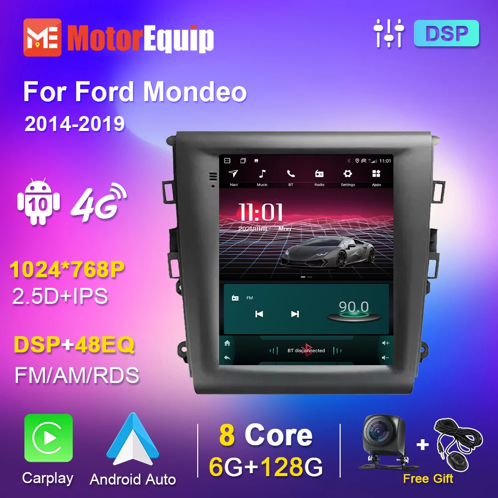 Tesla Style Android для Ford Mondeo 2014-2019 автомобильное радио мультимедийный навигатор GPS