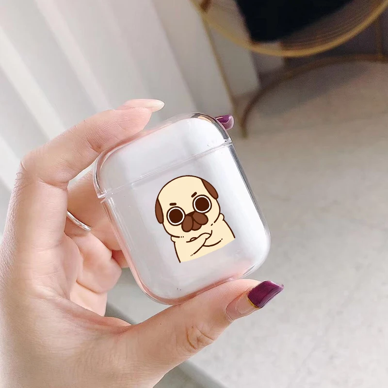 Pets Pug наушники чехол для Apple AirPods 2 Жесткий Чехол беспроводной Bluetooth наушники милые AirPods защитный для AirPod Silm чехол