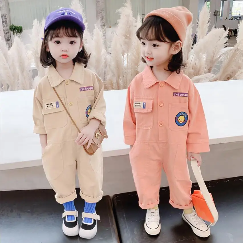 

2021 New Spring Children's Overalls Korean Version Baby Boy Girl Fashion Long-sleeved Romper Kids Children's Jumpsuit For 1-6Y