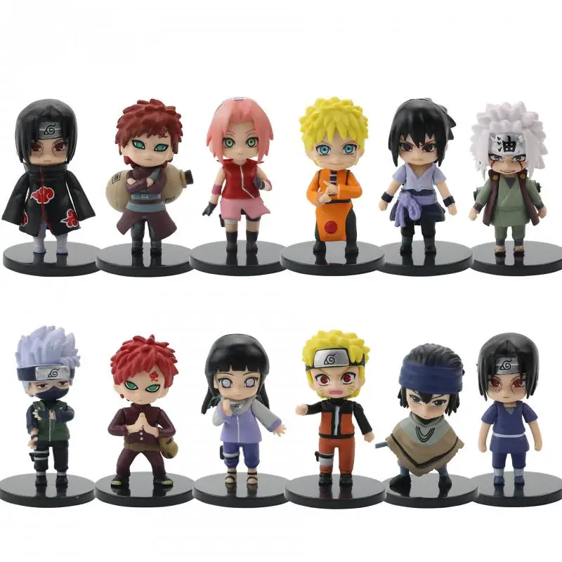 12Pcs/set Naruto 7Cm Mini Toys Sasuke Itachi Doll Toy Models Decoration Car Cake Pvc Action Figures Collection Gifts | Игрушки и хобби