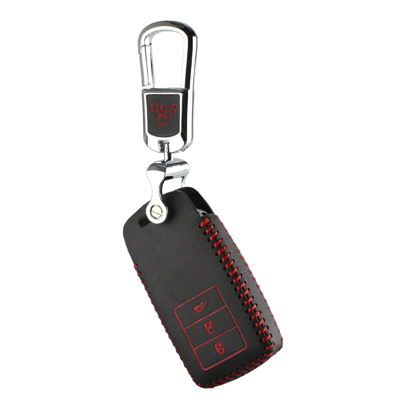 Luckeasy кожаный чехол для ключей автомобиля 3 кнопки для honda acura TLX ilx RLX hybrid nsx key holder key2s - Название цвета: Коричневый