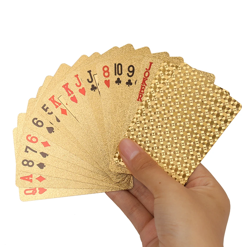 Gold-Foil Poker-Card Board-Game Plastic Waterproof Magic 54-Cards/1set Family Entertainment