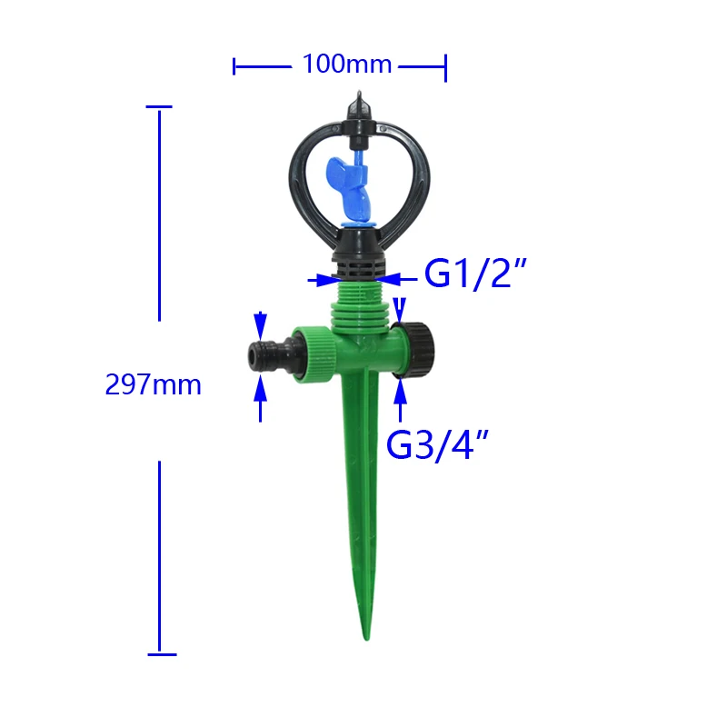 1Pcs Garden Farm Irrigation Sprinkler 360 Degrees Rotary Lawn Sprinklers Gardening Water Watering