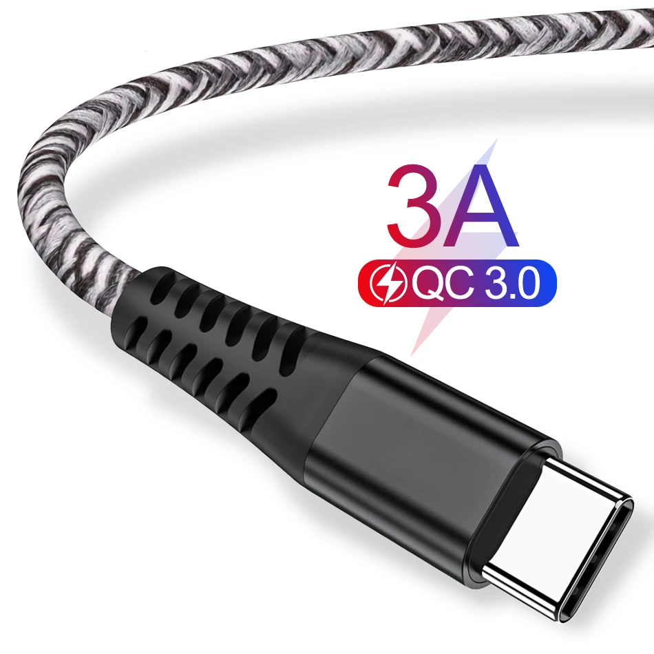 3а USB Type C кабель для Samsung S10 S9 Quick Charge 3 0 Быстрая зарядка Huawei P30 Xiaomi зарядное