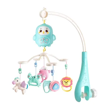 

0to12months Projection Box 360 Degree Rotation Remote Control Baby Bell Newborn Portable Soft Lighting Rattles Durable