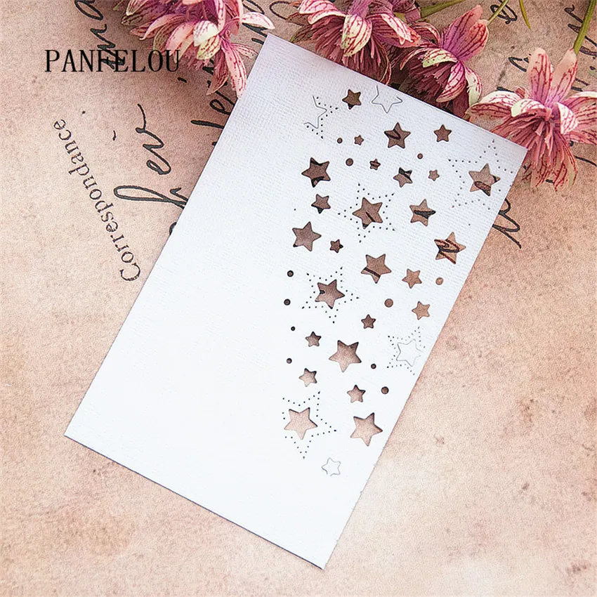 

PANFELOU 12.2x7.2cm stars falls metal craft Carbon Steel Cutter paper die cutting dies Scrapbooking/DIY Embossing cards