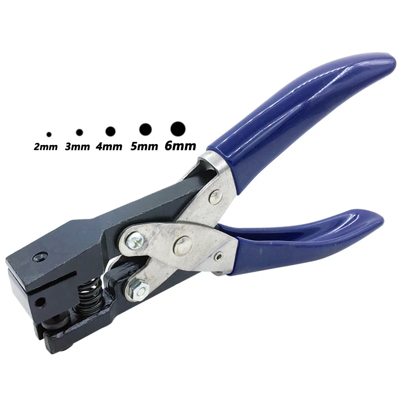 2/3/4/5/6mm Hole Punch for PVC Card, Protective Film, Tag, DIY Hand Tools Durable Single Round Hole Punch Hand Held