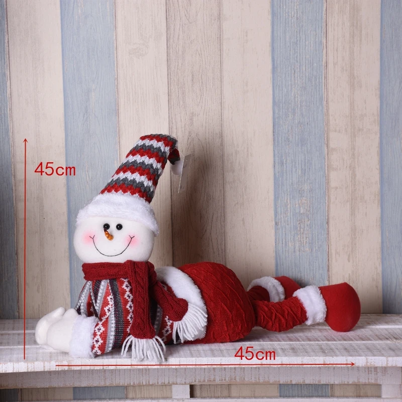 Красный Санта Клаус кукла игрушка лежачий натальный фигурка рождественские украшения для дома navidad оконный стол adornos de navidad - Цвет: SDZS24802