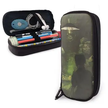 

NOISYDESIGNS Customized Vincent van Gogh Leather Pencil Case Women Cosmetic Bag Storage Makeup Case