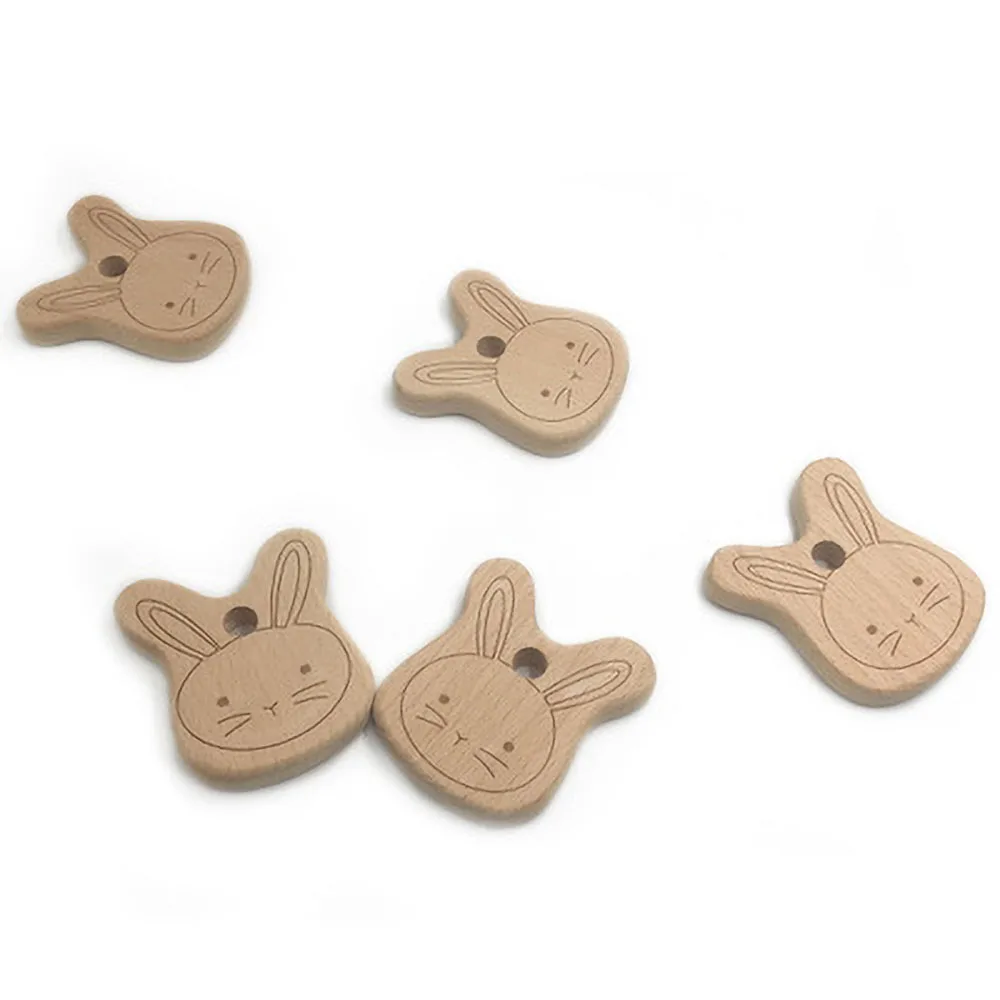 Baby Teether Safety Wood Rabbit Teethers for Baby Infant Kids Chew Tooth Toys Baby Dental Care Strengthening Tooth Training