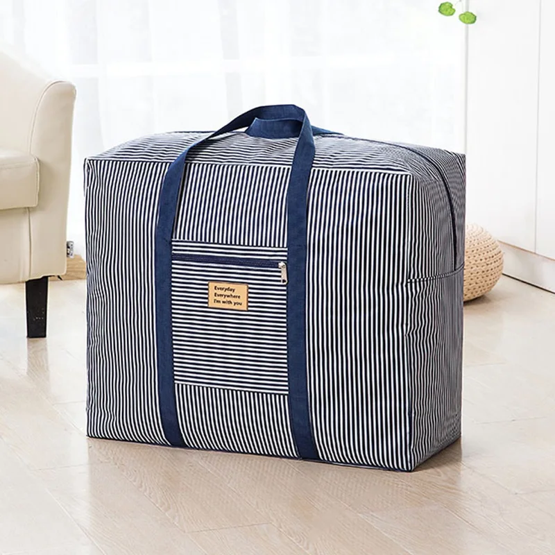 Navy stripe Новое поступление Стёганое Одеяло сумка прочная сумка для хранения большой Ёмкость посылка для Одежда Игрушки Портативный органайзер для хранения товары для путешествий - Цвет: Navy stripe