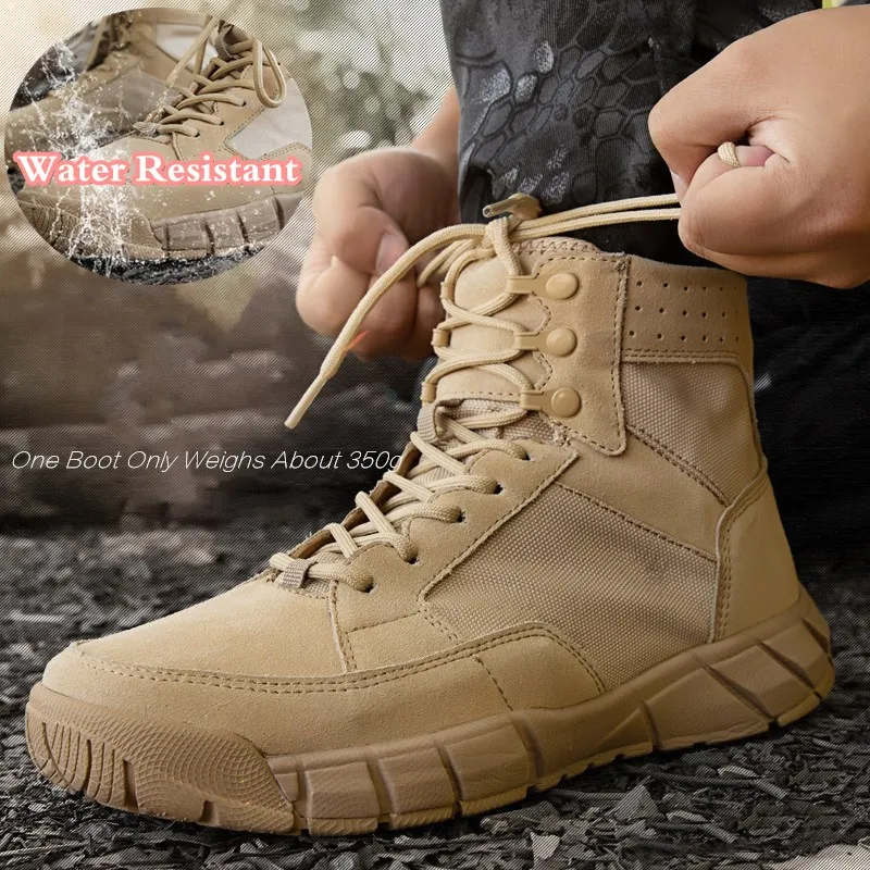 

Military Boots Men Outdoor Climbing Hiking High Shoes Non-slip Ultralight Breathable Spring Autumn Army Fan Combat Tactical Boot