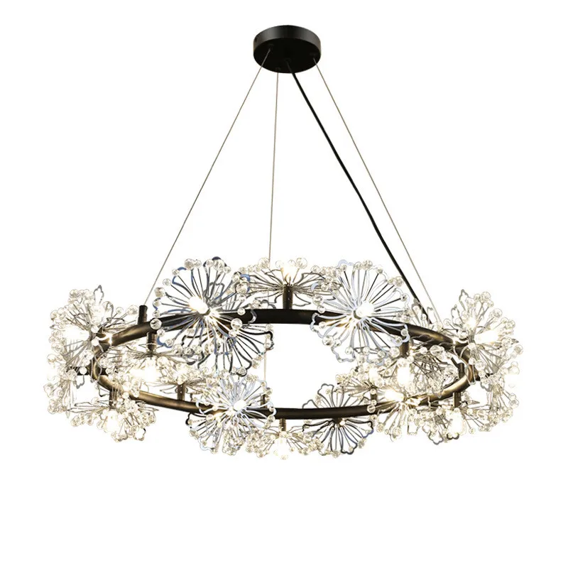 

Led living room modern concise Iron Art Chandelier dining room crystal chandelier whole room set Chandelier