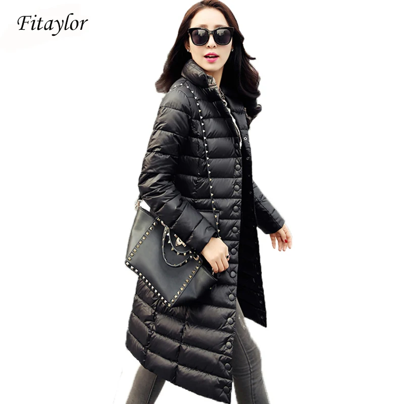 Goedkoop Fitaylor Nieuwe Winter Vrouwen Jassen 90% Witte Eendendons Parka Ultra Licht Down Jas Casual Warm Sneeuw Overjas