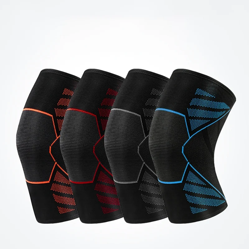 

High Quality Nylon Elastic Breathable Knee Brace Support Knitted Knee Pad Sleeve Sports Fitness Compression Warm Knee Protector