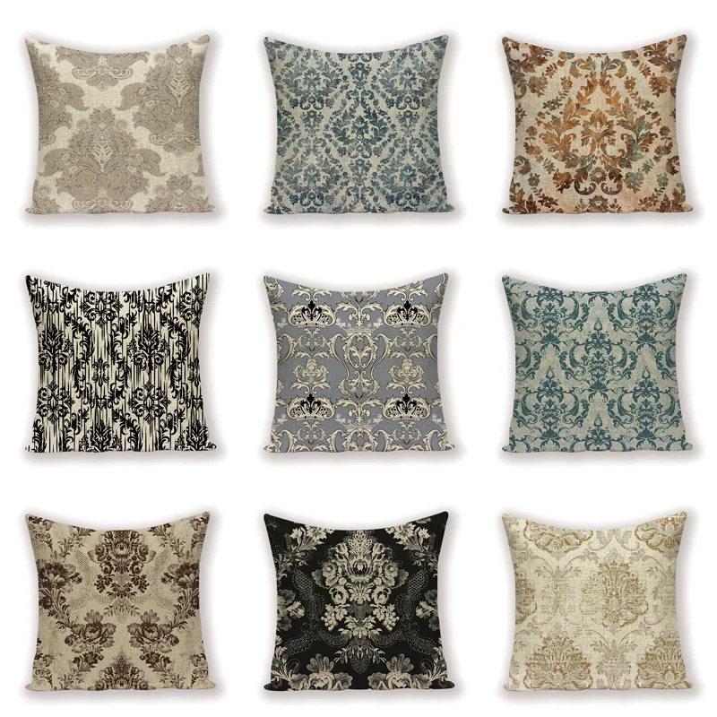

Retro Geometric Cover Cushion Floral Abstract Farmhouse Home Decor Pillow Case Stripe Cushions Cover Decorative Sofa Bed Cases