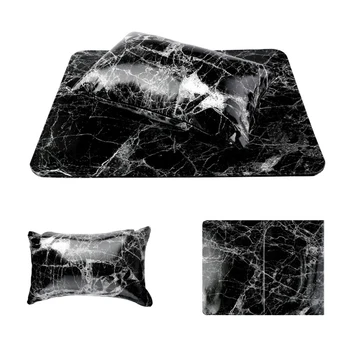 

Manicure Tools Soft Art PU Leather Marble Pattern Washable Holder Pad Hand Pillow Set Rest Nail Salon Cushion Foldable Mat