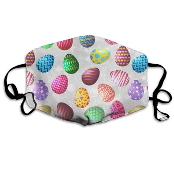 

Colored Easter Eggs Washable Reusable Mask, Cotton Anti Dust Half Face Mouth Mask For Kids Teens Men Women With Adjustable Ear