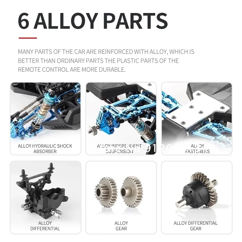 1:10 80KM/H Off-road Brushless Racing Drift 4WD RC Car 200M Metal Hydraulic Shock Absorber Climbing RC Buggy Truck Adult Toys 6