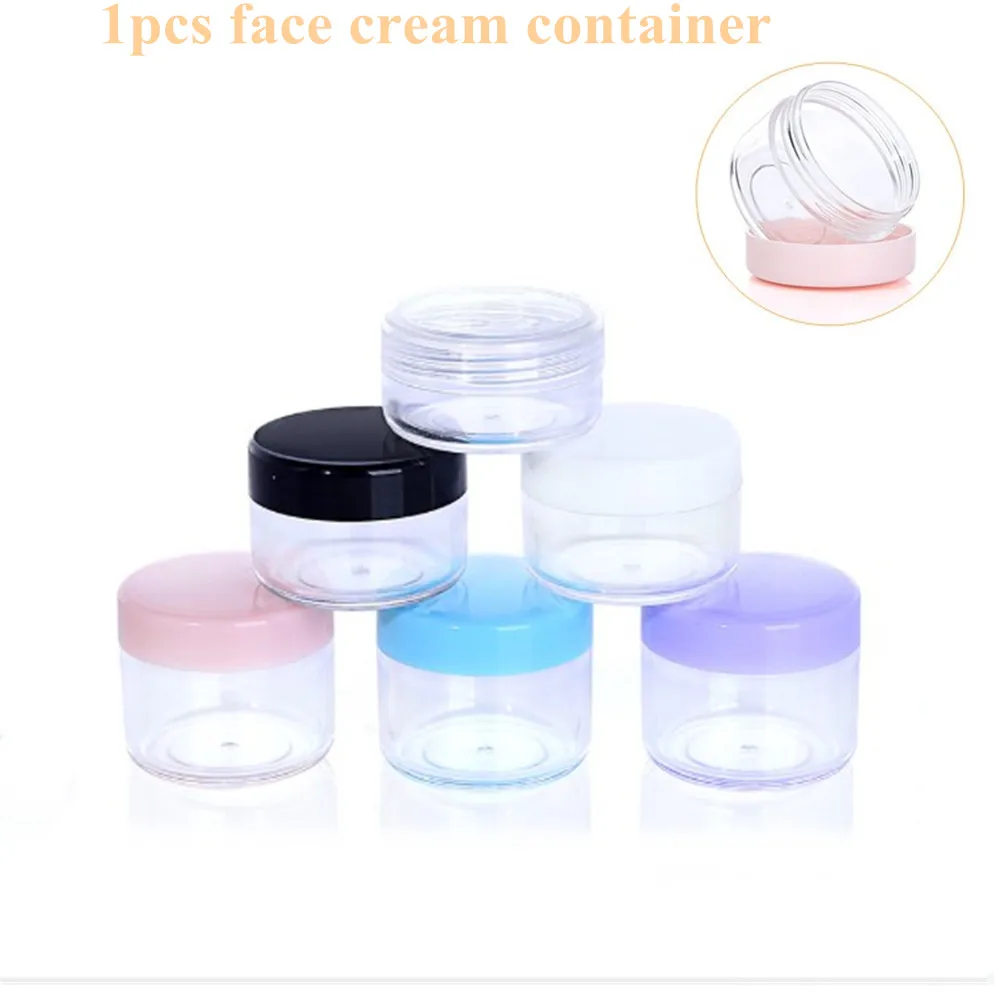 

10/15/20g Round Transparent face cream container Refillable Empty Plastic cream storage bottle Portable body cream Sample Pots