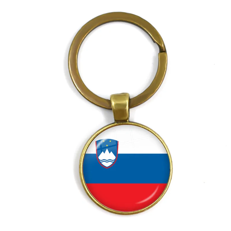 12 Национальный флаг круглый брелок Корея, Сербия, Россия, Словения, Аргентина, США, Турция, Испания, Доминика брелок в подарок - Цвет: 12