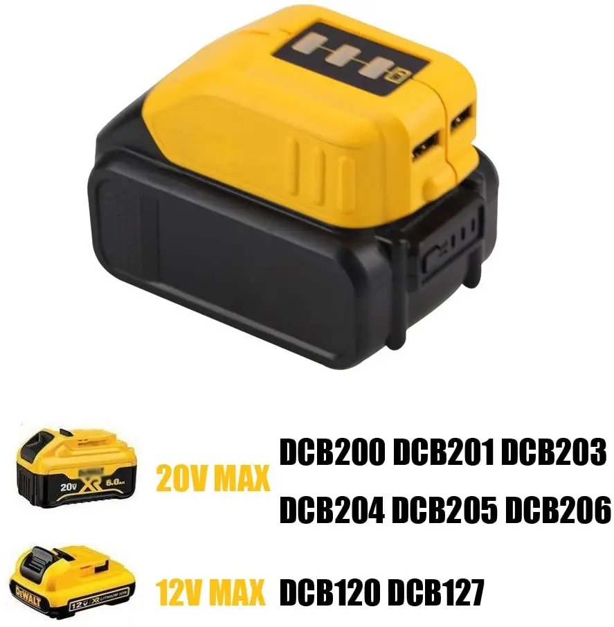 

Зарядное устройство с USB-преобразователем для DEWALT 10,8 В, 12 В, 18 в, 20 в, преобразователь литий-ионных аккумуляторов DCB090, USB-адаптер для зарядки устройств, источник питания