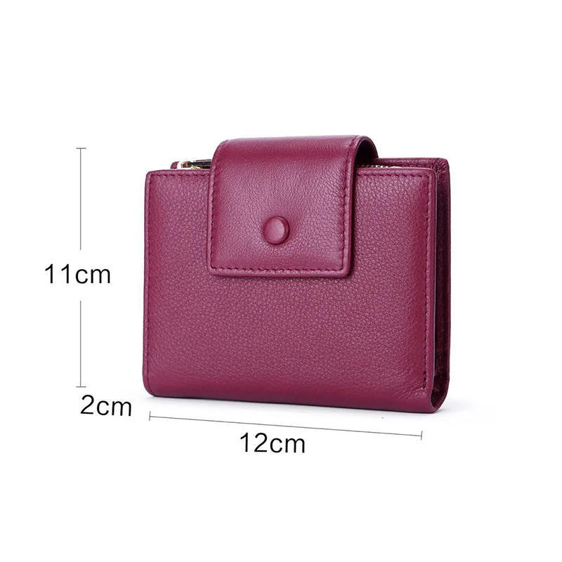 

2020 new genuine leather women short leather wallet soft change wallet for lady factory direct sales handbag