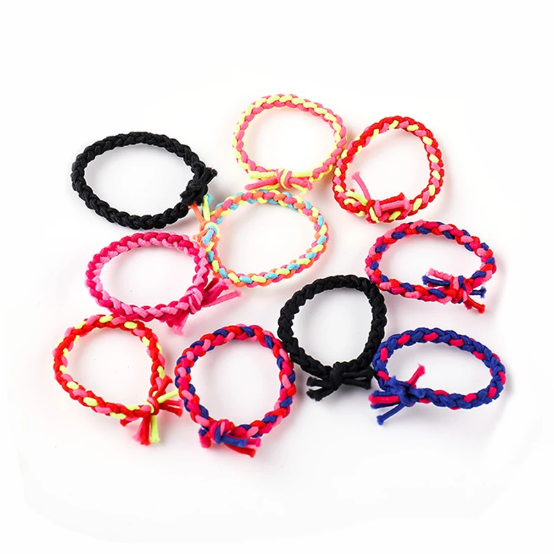 

10pcs/Braided headrope women's bracelet dual purpose simple hair circle leather band women's headband Korean version net red hai