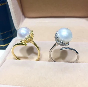 

Charm Exquisite 925 Sterling Silver Adjustable Ring Settings Findings Mountings Parts for Oyster Pearl Corals Jade Beads Stones