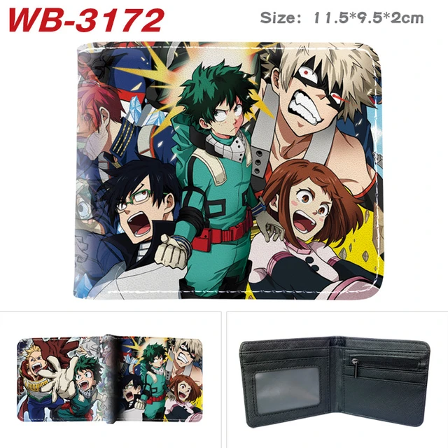 Anime meu herói academia midoriya izuku carteira curta todoroki shoto bolsa  de bolso - AliExpress